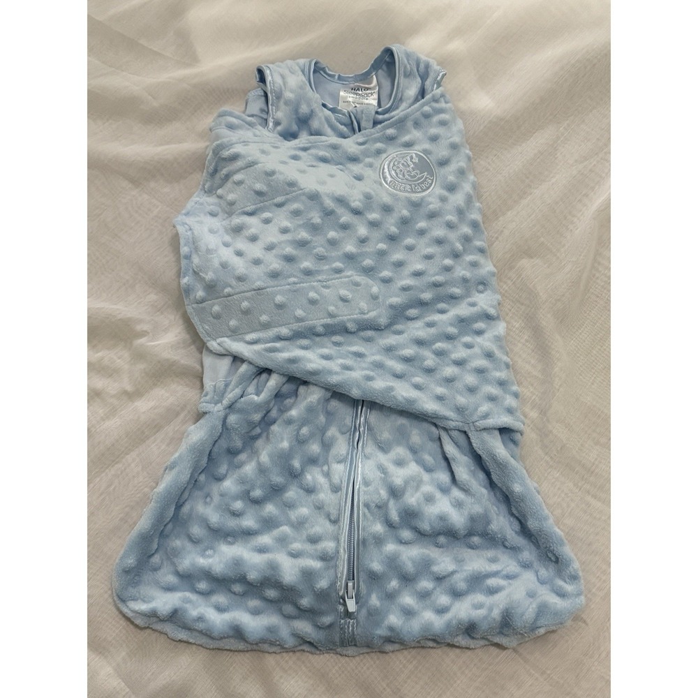 Halo Innovations Baby Blue Minky Dot Sleep Sack